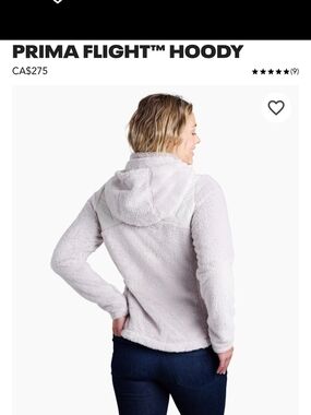 Kuhl Prima Flight™ Hoody in Light Gray Sherpa with Quilted Yoke